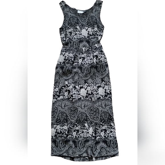 Kasper Vintage Women's 2-Piece Black and Cream Paisley Print Wrap Skirt And Top - Picture 2 of 10